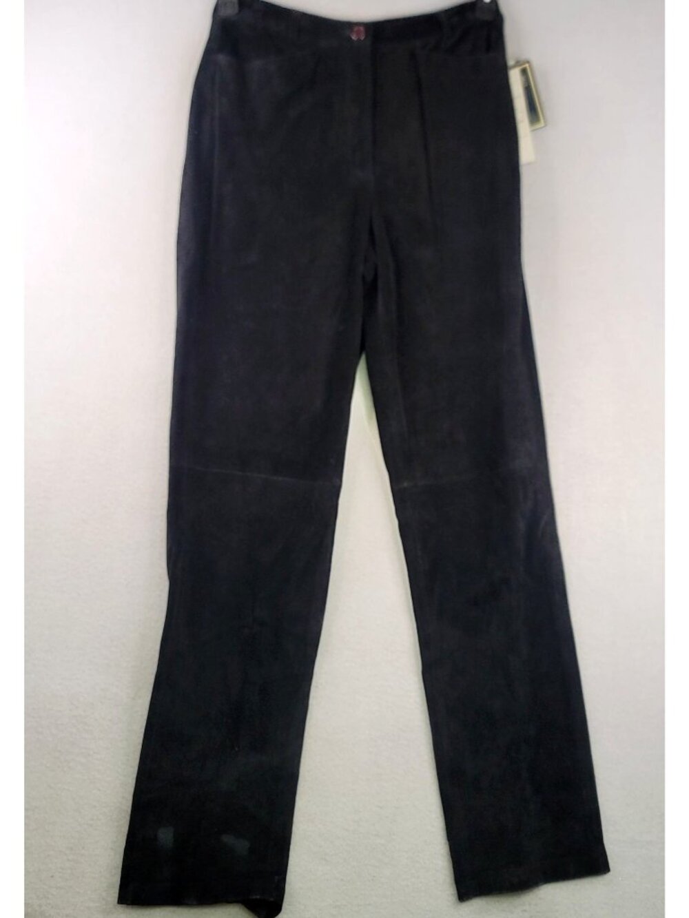 Vintage Revue Genuine Leather Suede Pants 10 Black Grunge Edgy Streetwear 90s
